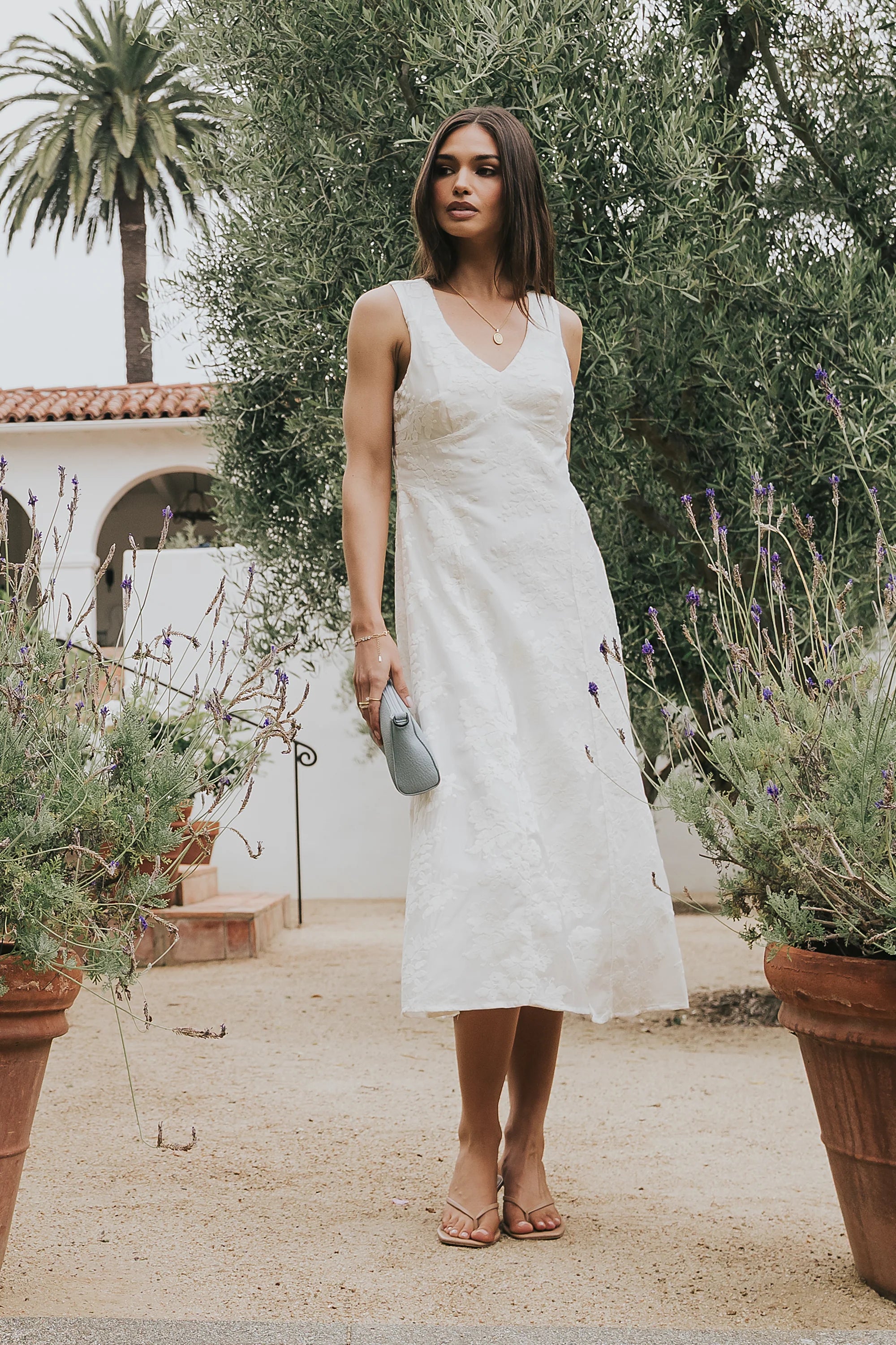 Ariel Embroidered Midi Dress