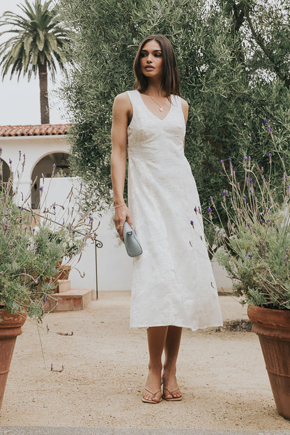 Ariel Embroidered Midi Dress