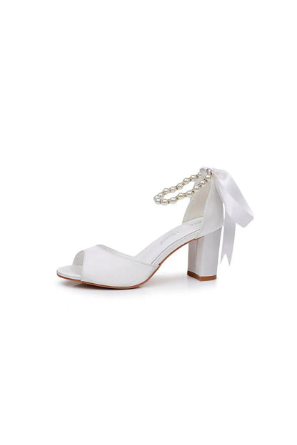 Peep Toe Chunky Heel Sandals with Buckle Straps