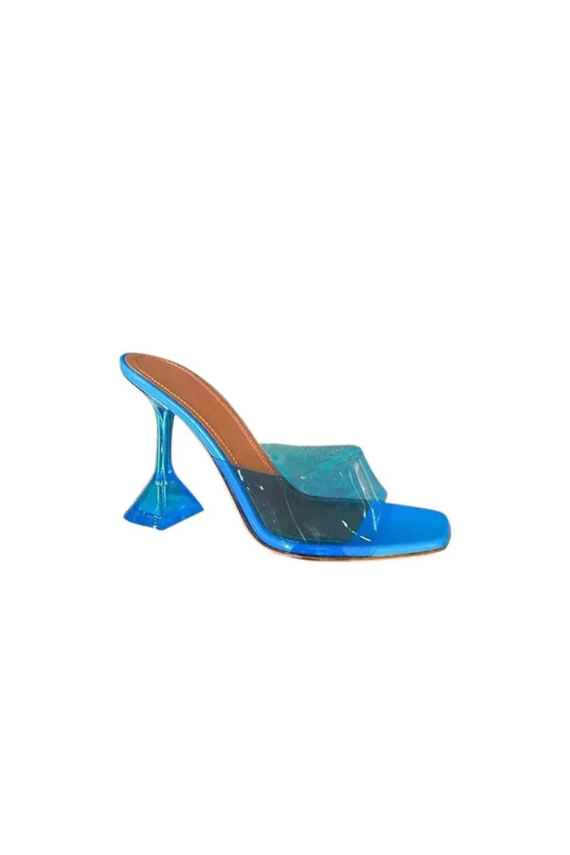 Pink High Heel Naked Mules Sandals