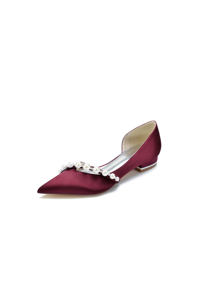 Pearl Pointed Toe Kitten Heels