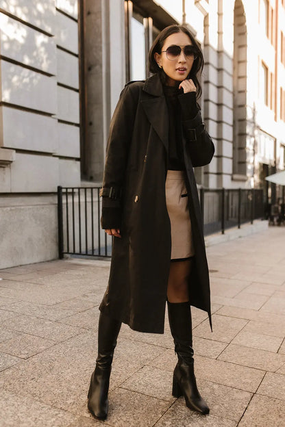 Rachel Trench Coat in Black FINAL SALE