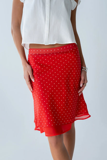 Kennedy Polka Dot Skirt in Red