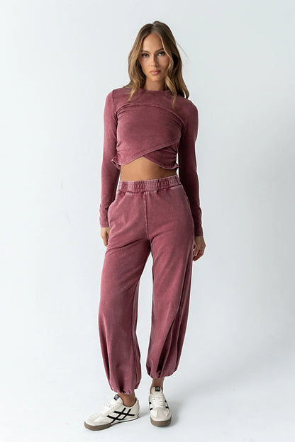 Kassie Joggers in Berry FINAL SALE