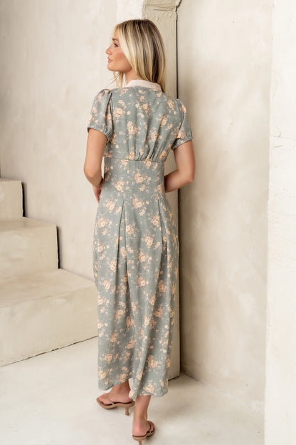 Vera Floral Maxi Dress in Sage FINAL SALE