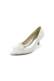 Flower Pointed Toe Wedding Stiletto Heels