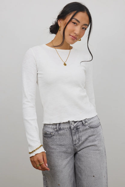 Leif Knit Top in White FINAL SALE
