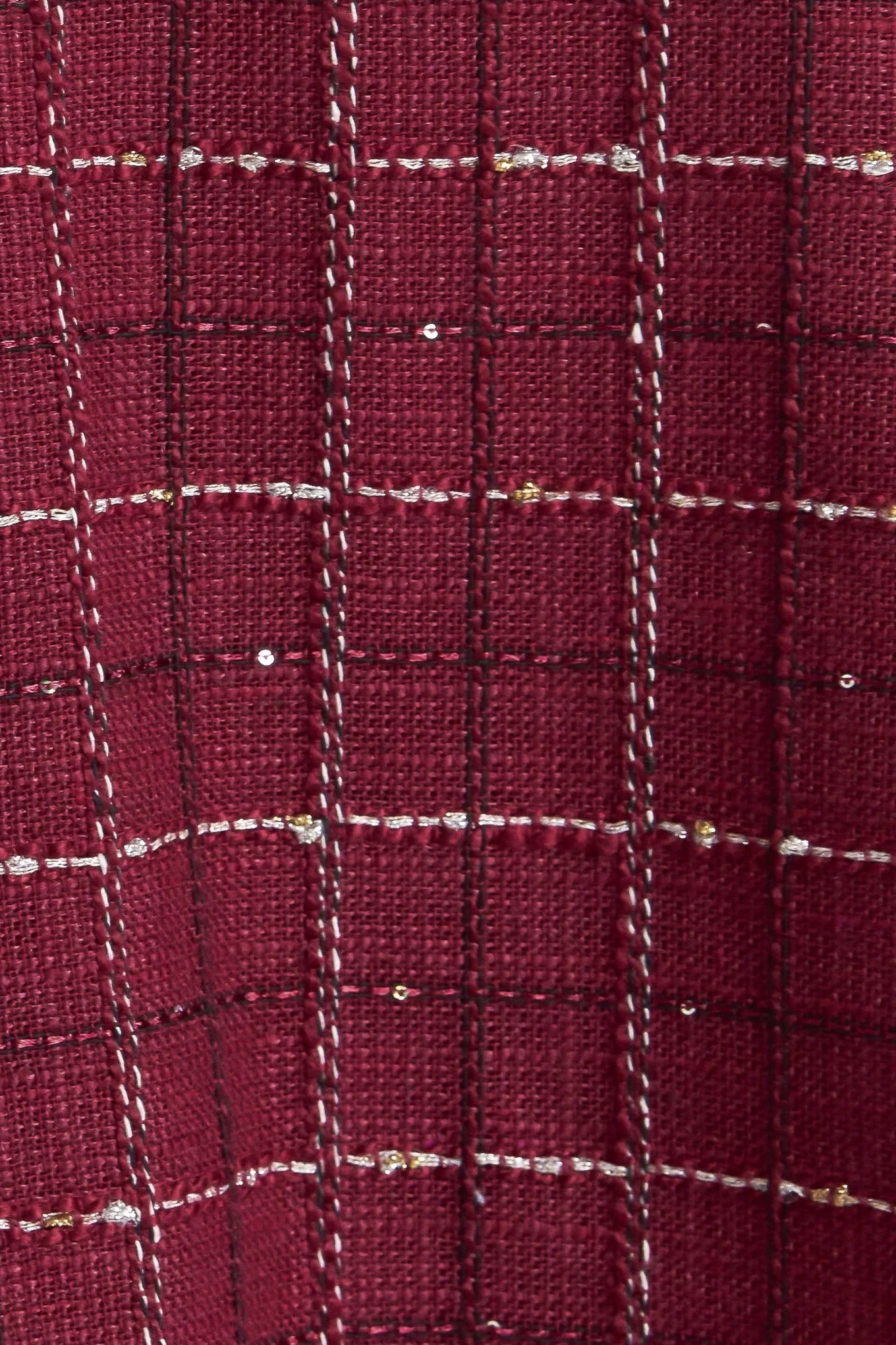 TWEED STRAPLESS MINI DRESS WINE