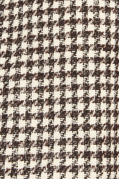 ELEGANT CHECK BROWN TWEED MINI DRESS