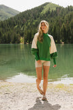 Drew Colorblock Sweatshirt in Green FINAL SALE