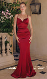 PAIGE GOWN FITTED SATIN DRESS