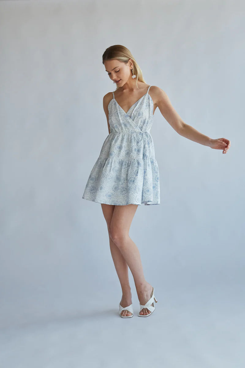 Whitney Floral Wrap Mini Dress