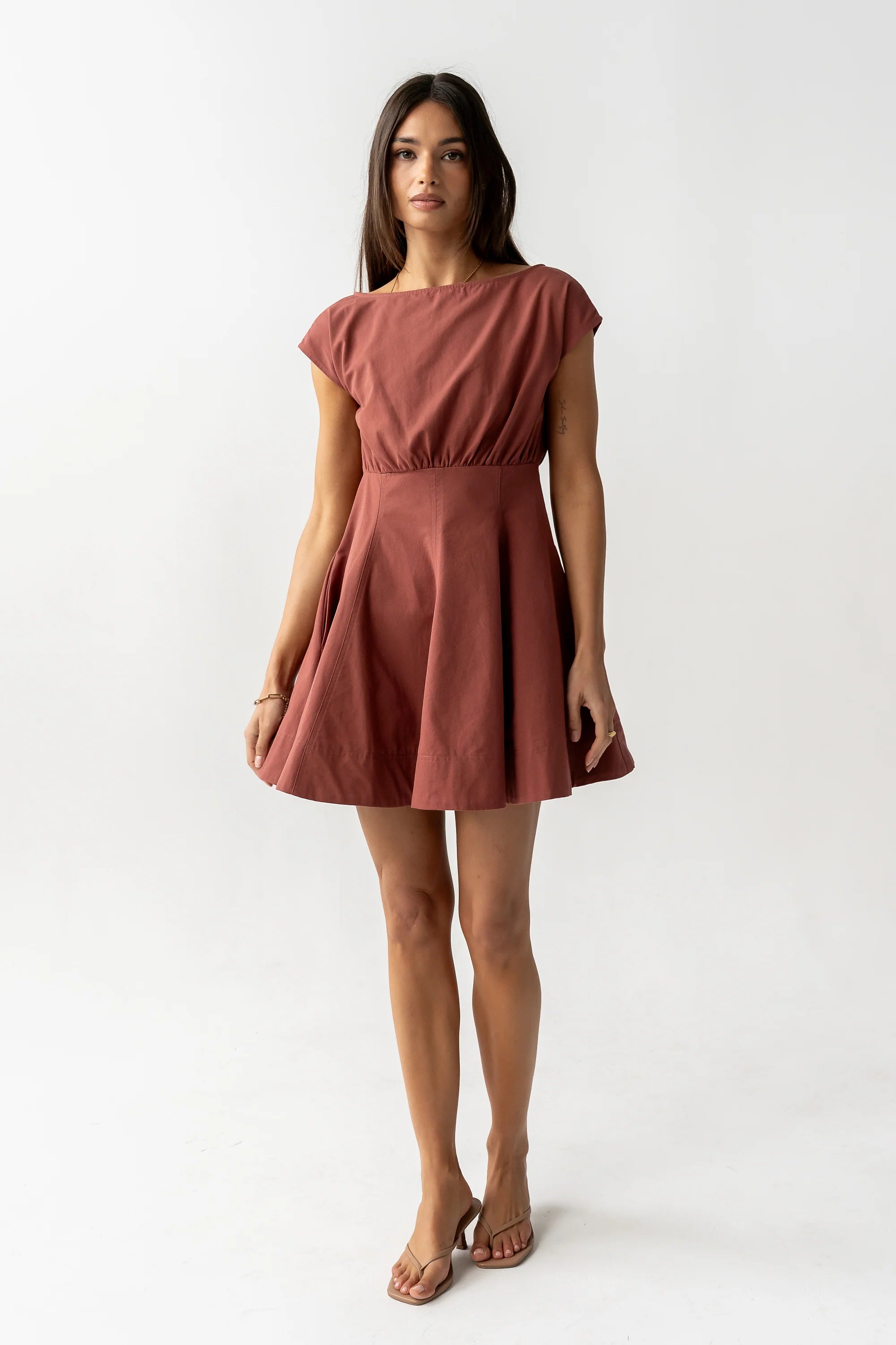Kinzey Mini Dress in Marsala