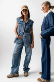 Taylor Denim Vest in Medium Wash FINAL SALE