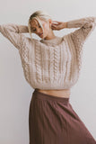 Annie Cable Knit Sweater in Taupe FINAL SALE