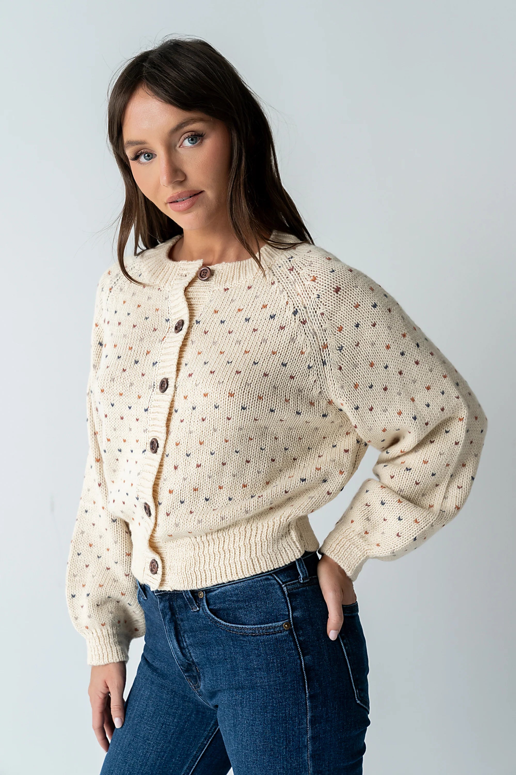 Sophie Knit Cardigan in Beige FINAL SALE