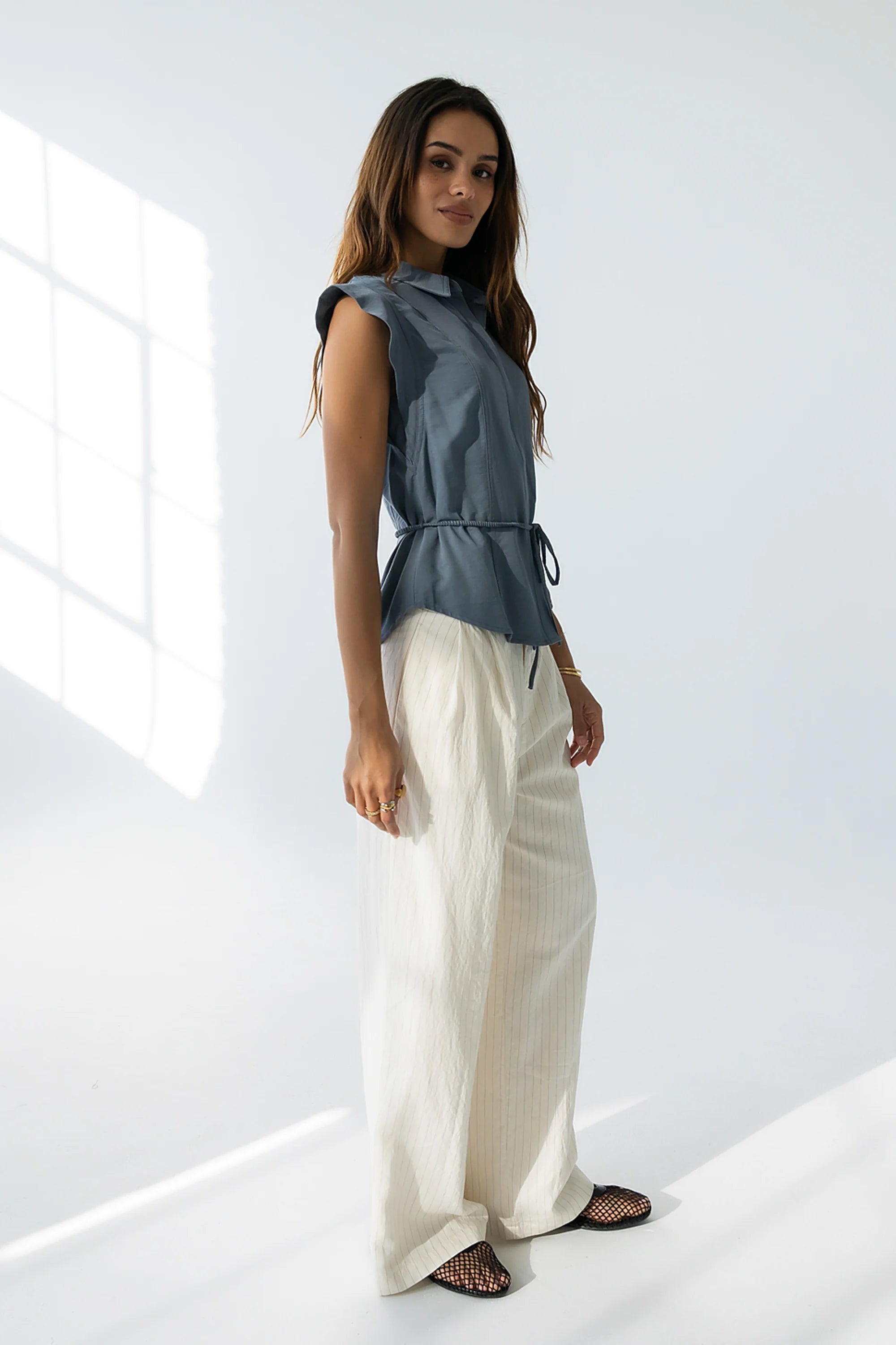 Pablo Button Up in Slate Blue