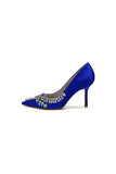 Cocktail Pointed Toe Crystal Satin High Heels