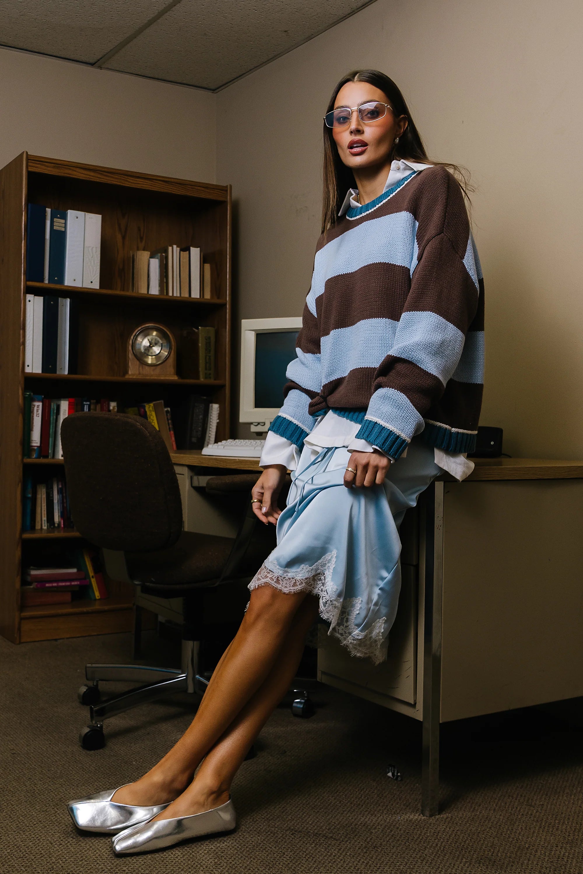 Jaysha Striped Knit Sweater