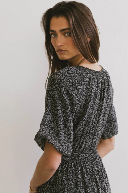 Allorah Ditsy Floral Midi Dress FINAL SALE
