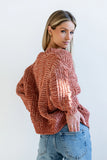 Brett Oversized Cardigan in Brick FINAL SALE
