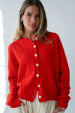 Kareena Knit Cardigan in Red