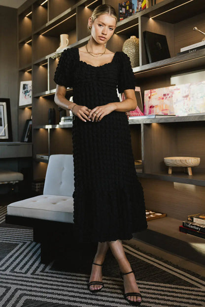 Miley Bubble Texture Dress in Black FINAL SALE