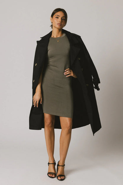 Lauren Tee Shirt Mini Dress in Olive FINAL SALE