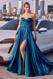 COSIMA GOWN LUXE SATIN A LINE CORSET DRESS