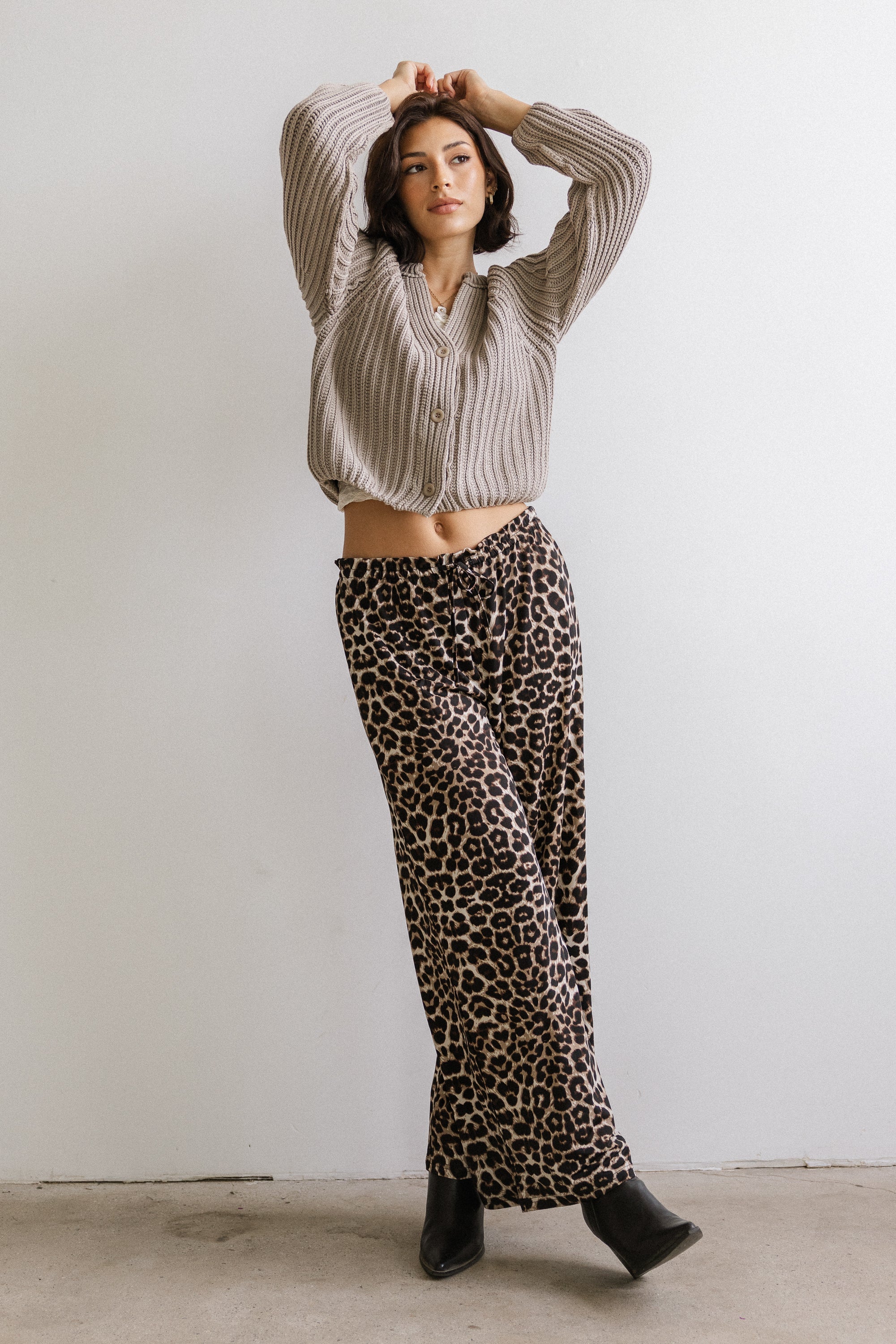 Katie Knit Cardigan in Tan FINAL SALE