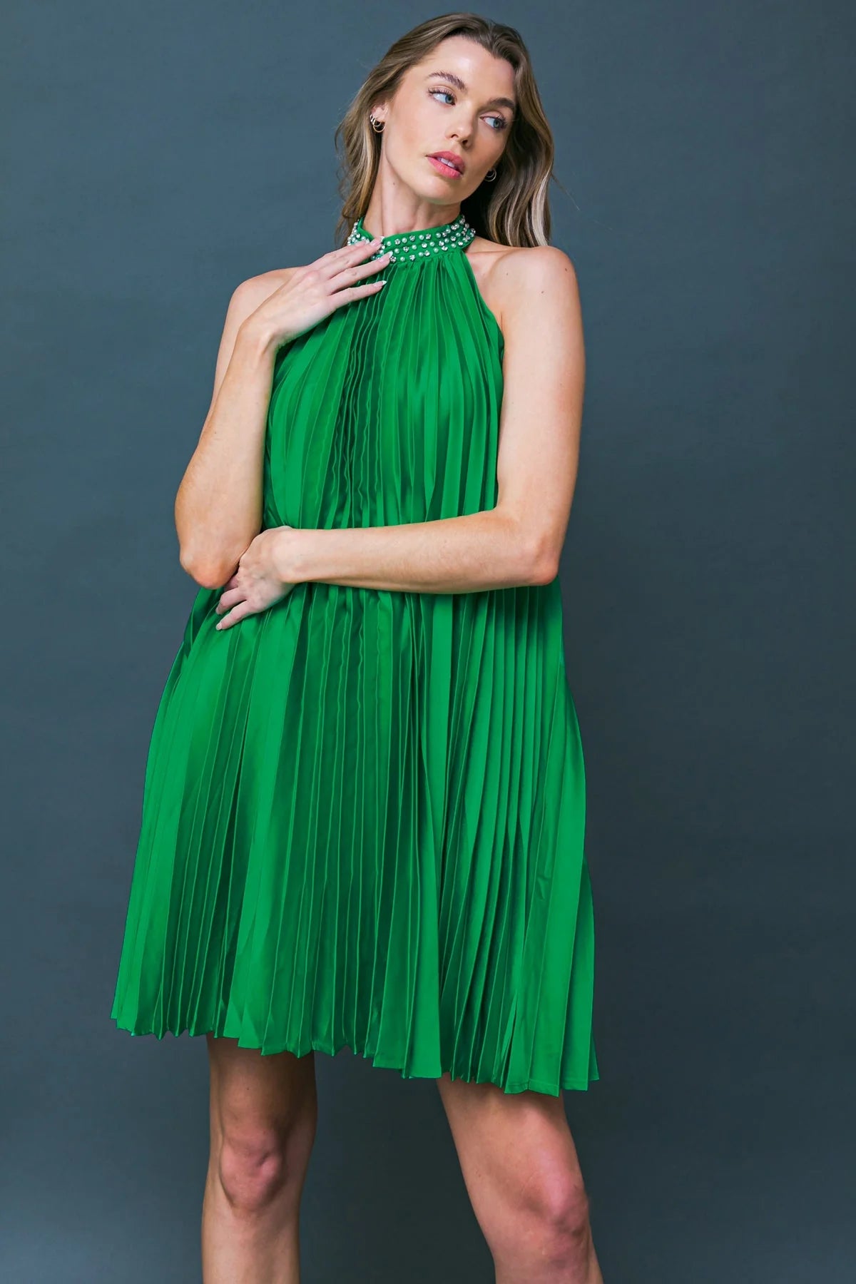 FIESTA FRIDAY PLEATED MINI DRESS