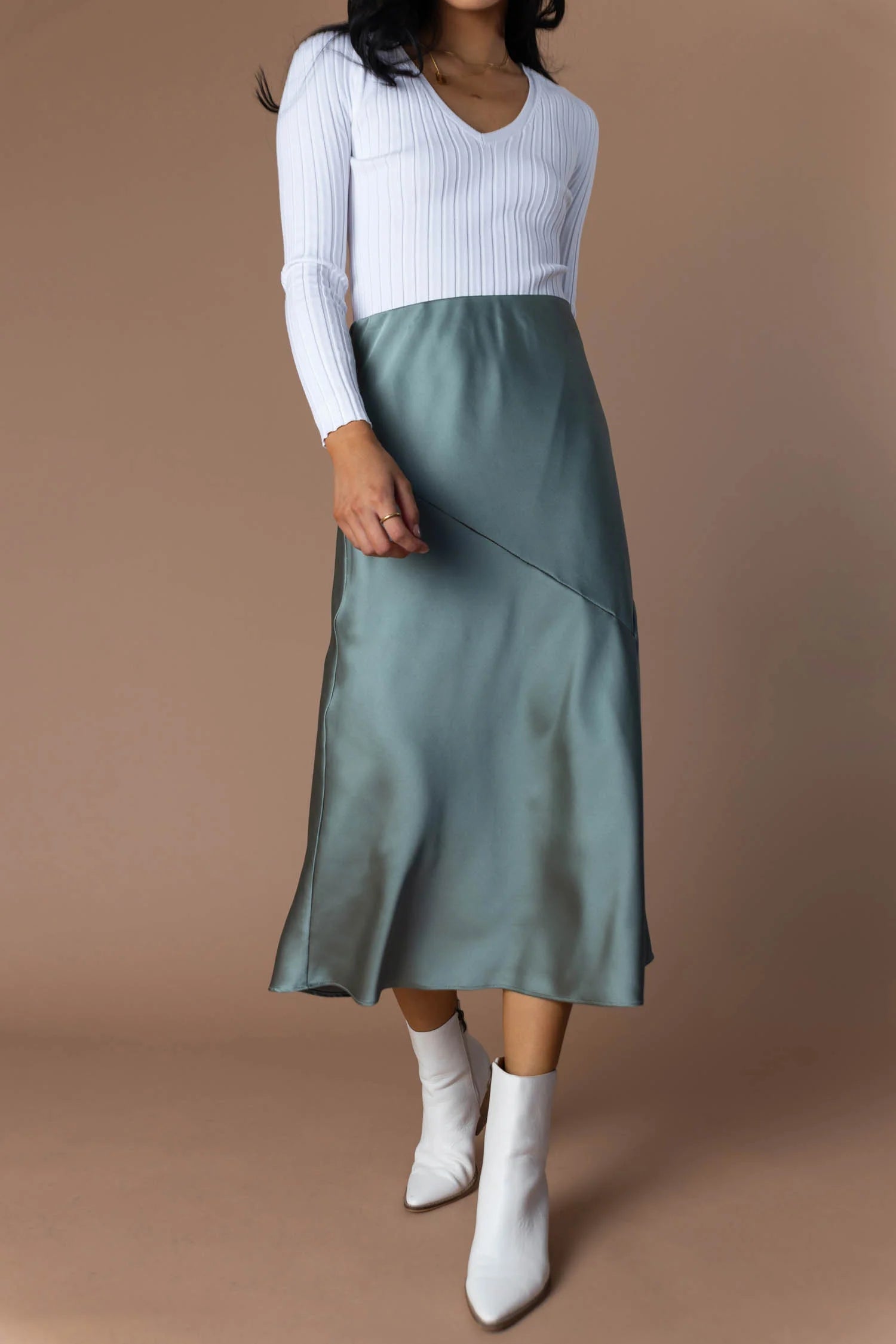 Zada Midi Skirt in Sage FINAL SALE