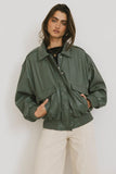 Call Me Back Vegan Jacket in Olive FINAL SALE