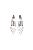 Floral Beading Pointed Toe Satin Kitten Heels