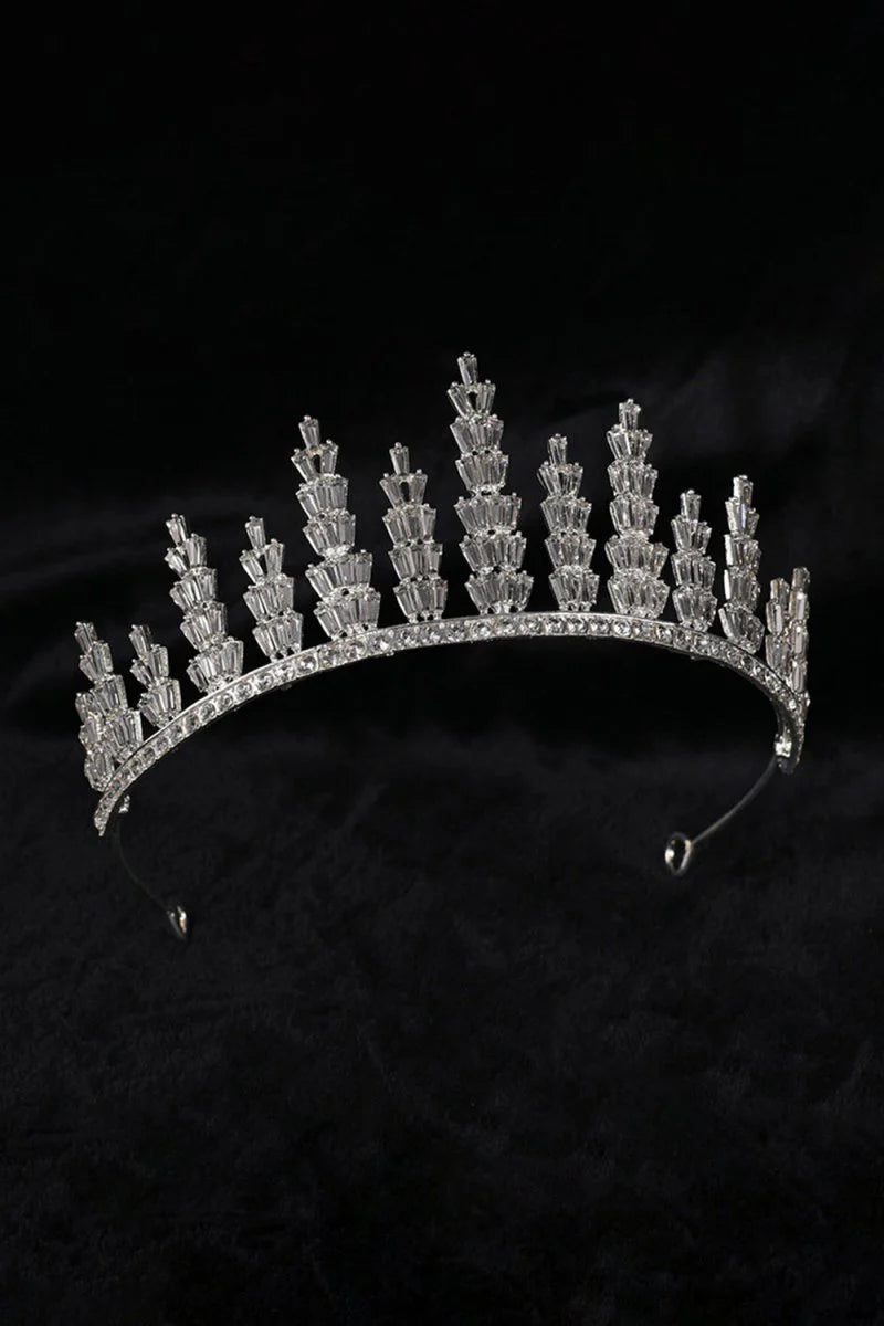 Silver Crystal Tiara For Women