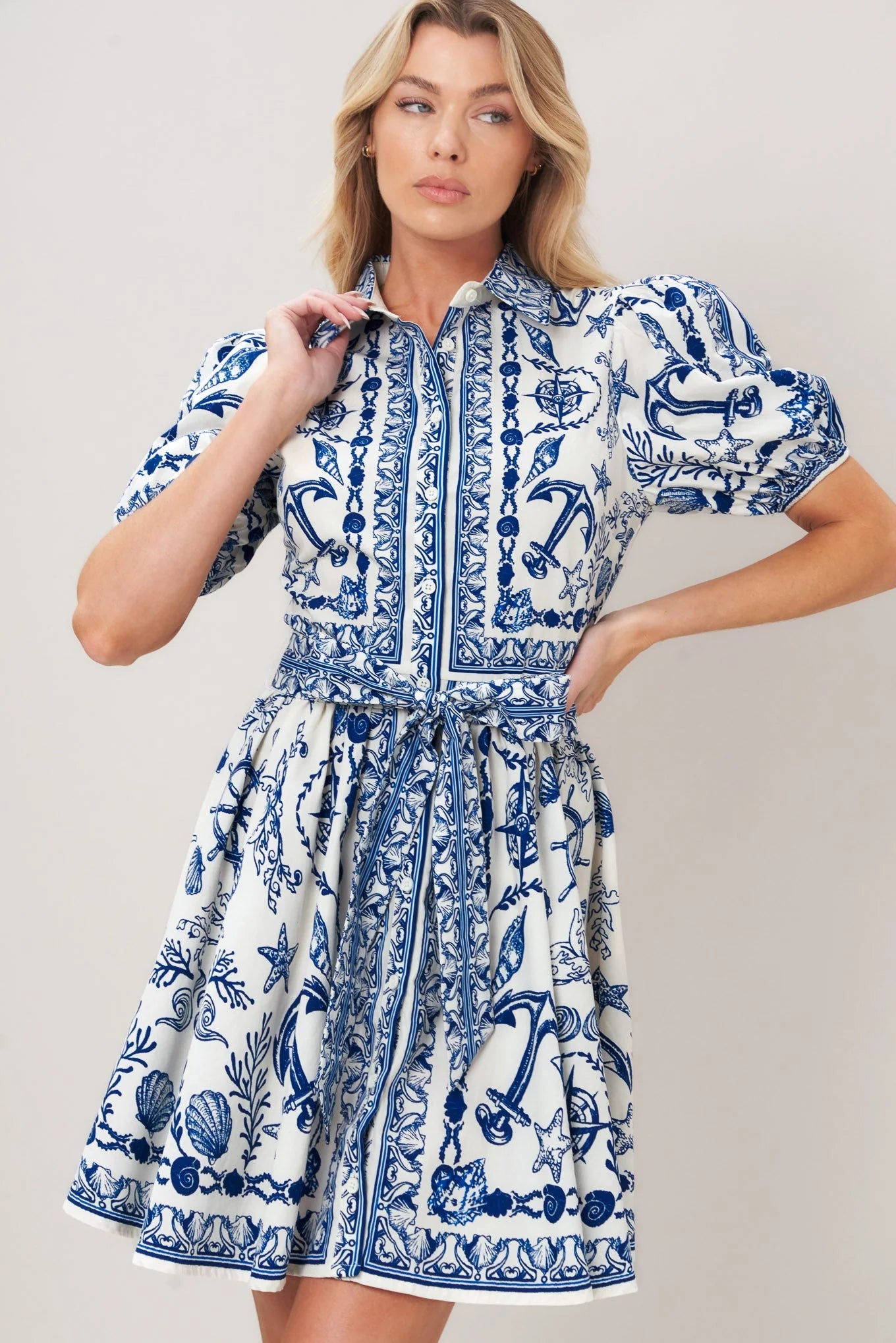 ISLAND PULSE BLUE MINI DRESS