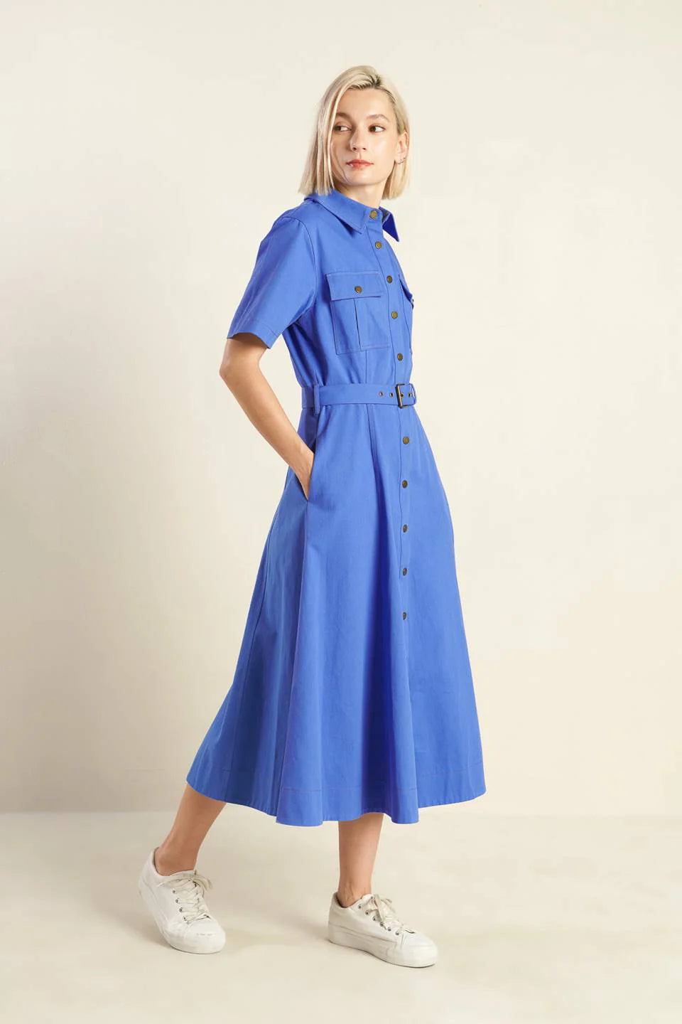 THE ESSENTIAL SHIRT DRESS BLUE
