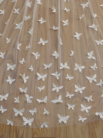 Cute Butterfly Cathedral Veil Bridal Veil Wedding Veil