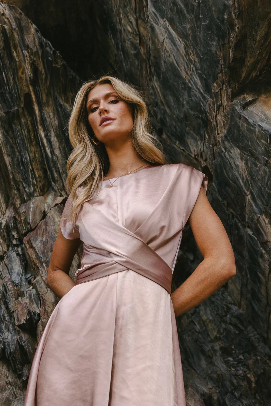 Rosalind Midi Dress in Mauve FINAL SALE
