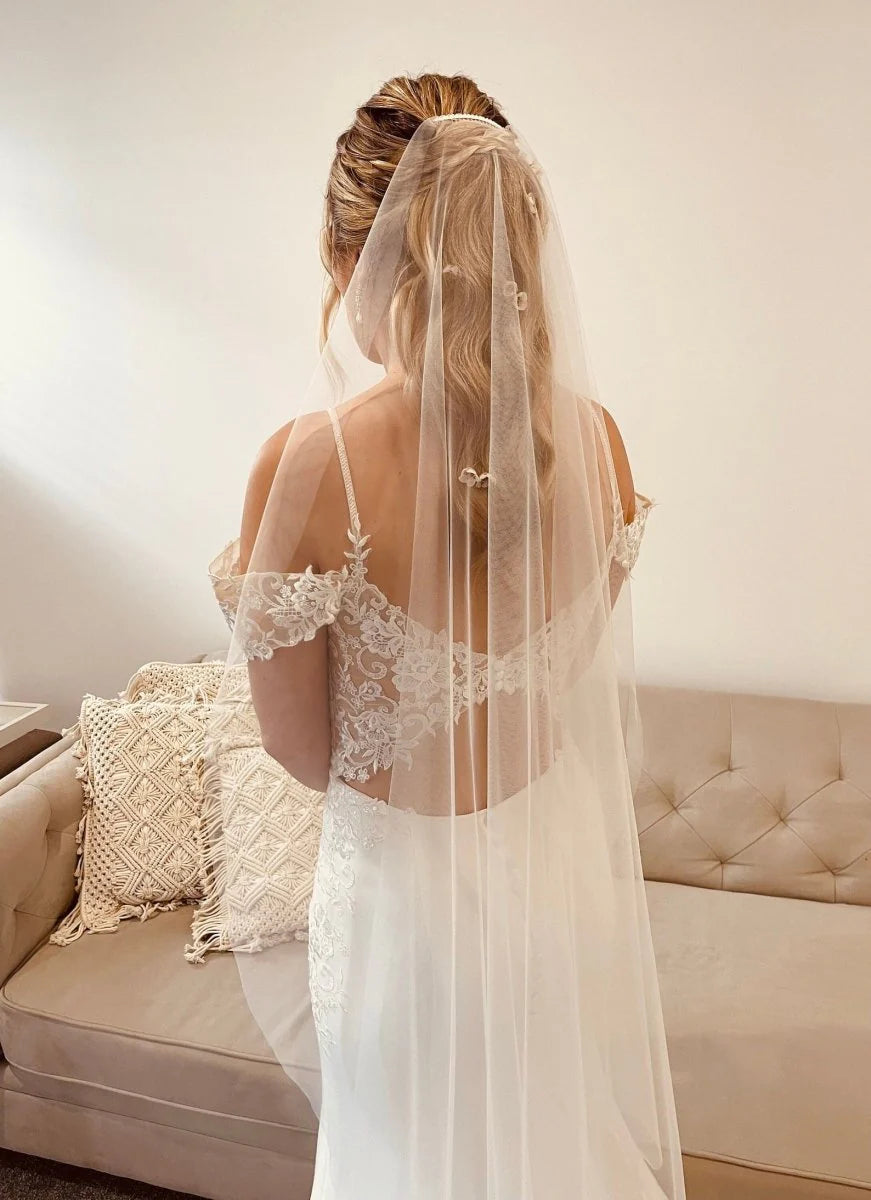 Vintage Ultra Modern Sheer Bridal Veil Wedding Veil