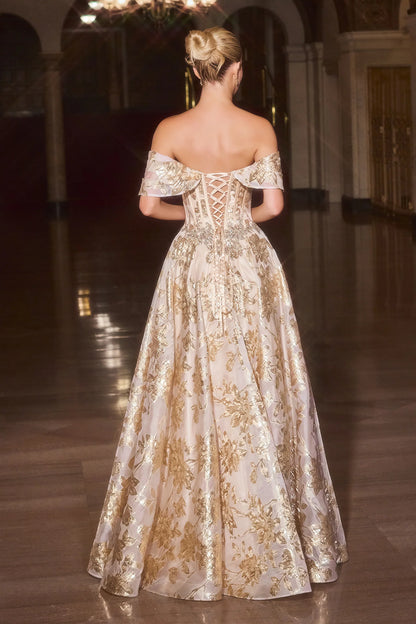 Glenna Gown Off The Shoulder Floral Ball Gown