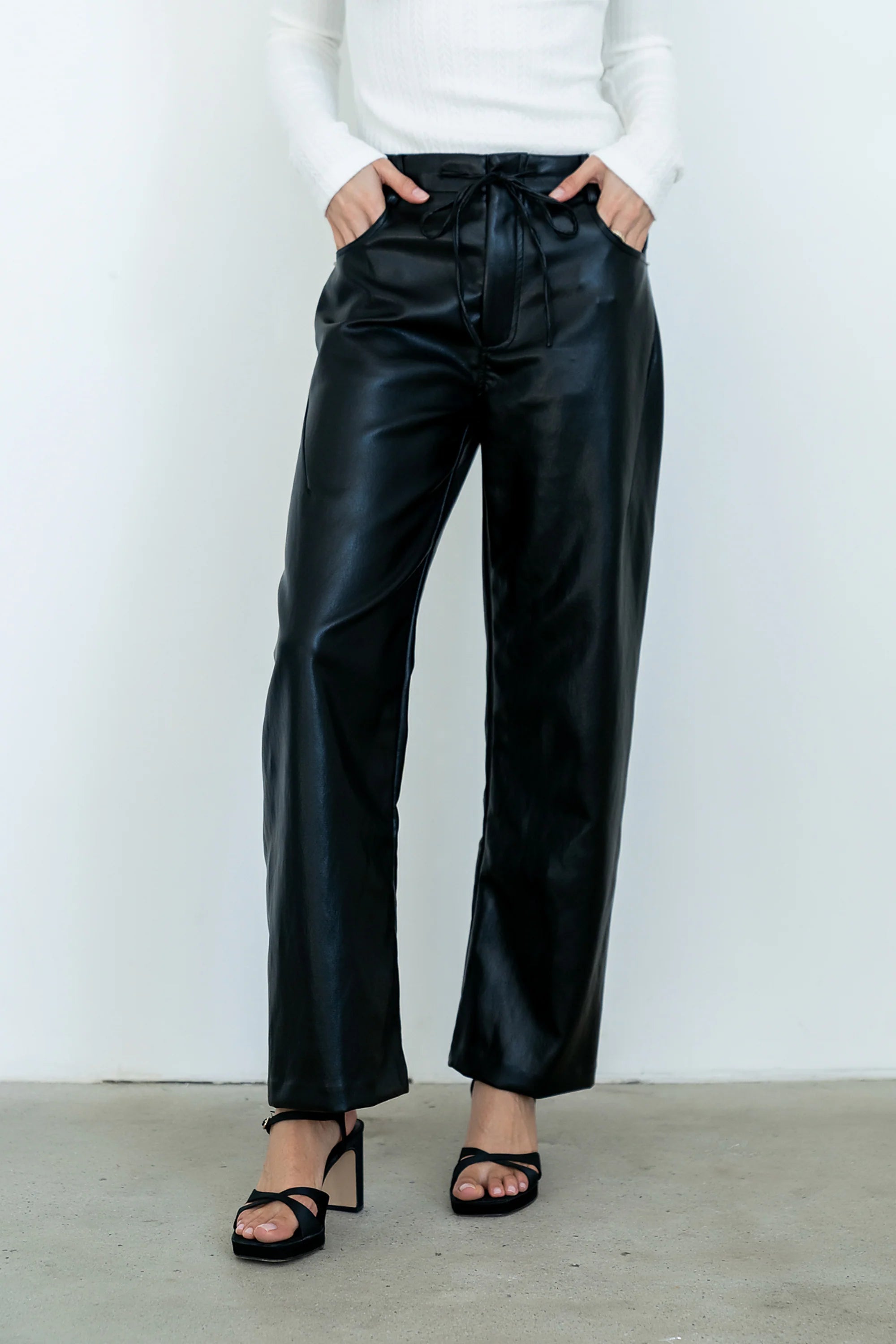 Priya Vegan Leather Wide Leg Pants FINAL SALE