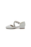 Crystal Strap Lace Round Toe Flats