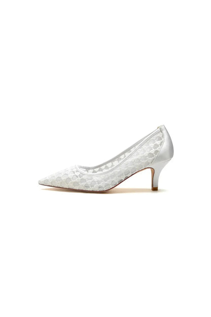 Lace Pointed Toe Wedding Stiletto Heels