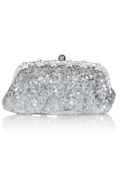 Sequin With Crystal Rhinestone Chain Shoulder Bags