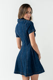 Carlie Denim Mini Dress in Dark Wash