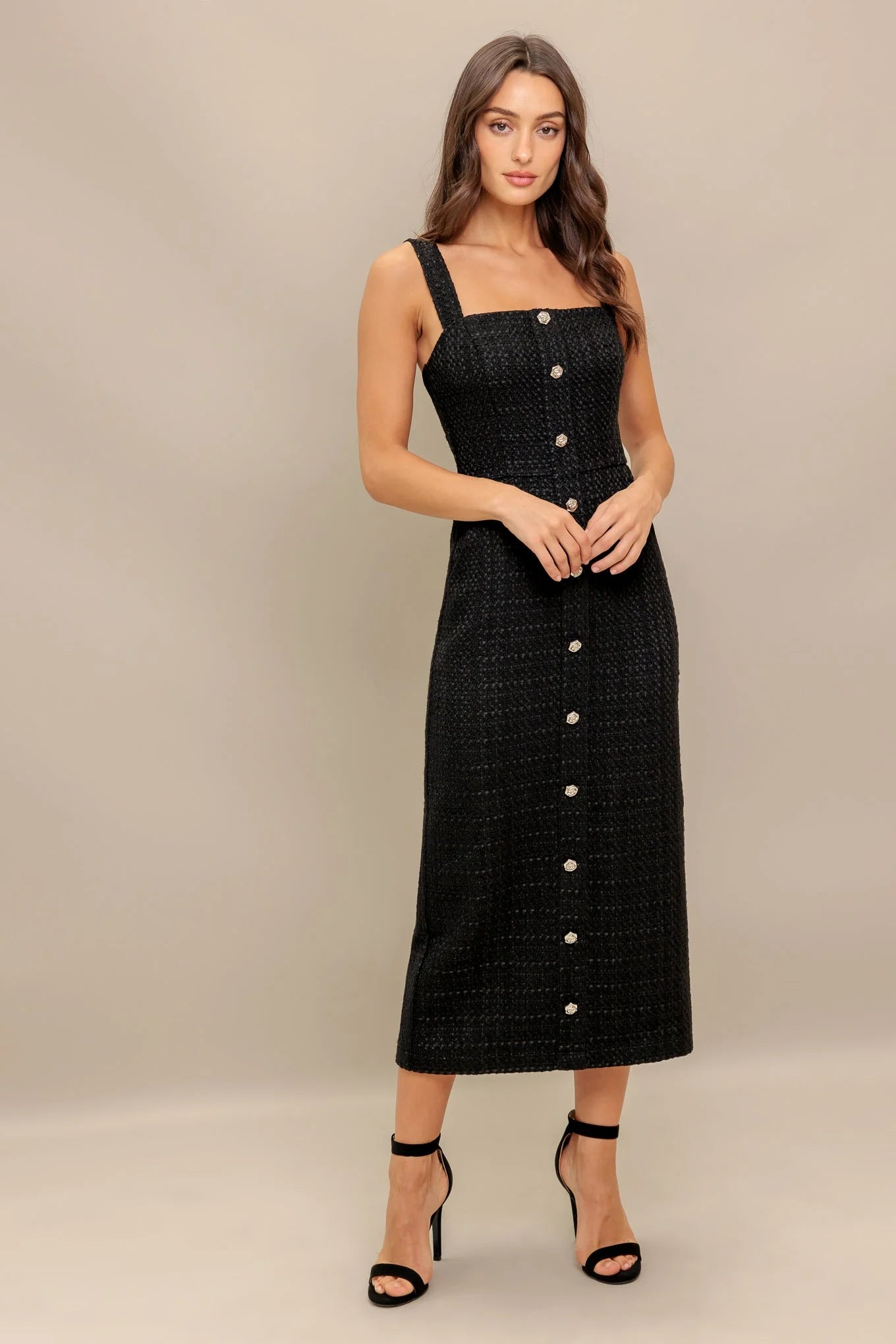 Size Small TWEED NOUVELLE MIDI DRESS FINAL SALE