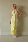 Cecelia Halter Draped Maxi Dress