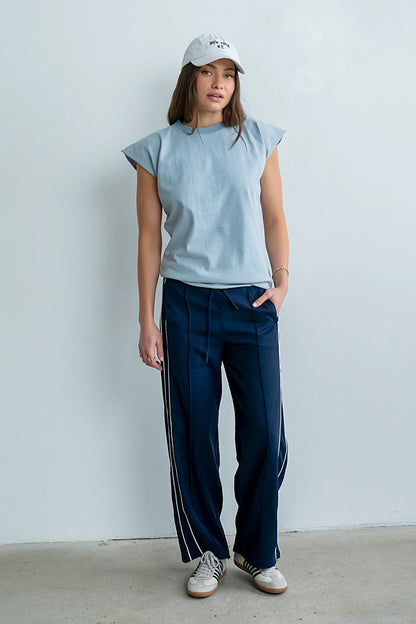 Vinnie Muscle Tee in Blue