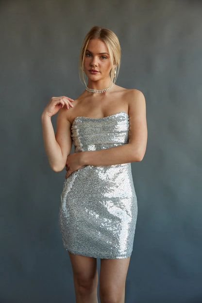 Karina Sequin Corset Bodycon Mini Dress